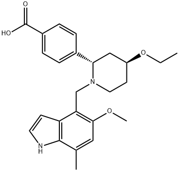 4-((2S，4S)-4-乙氧基-1-((5-甲氧基-7-甲基-1H-吲哚-4-基)甲基)哌啶-2-基)苯甲酸